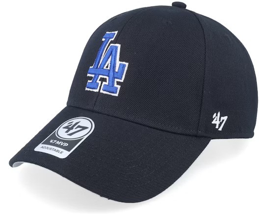 Los Angeles Dodgers Black '47 Brand MVP Adjustable Hat - Blue Logo