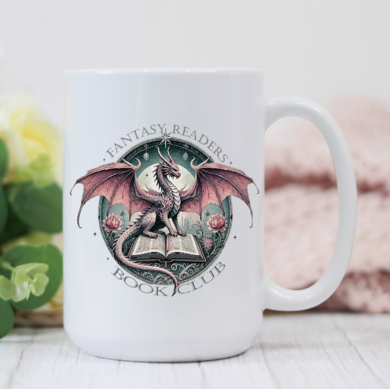 Dragon Fantasy Reading Book Club 15oz Coffee Mug