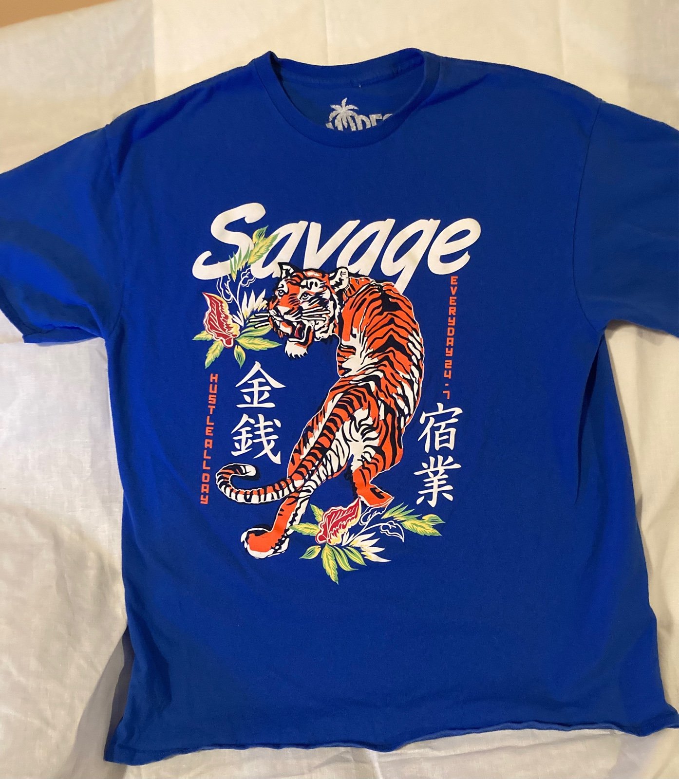Savage tee shirt bright colorful blue