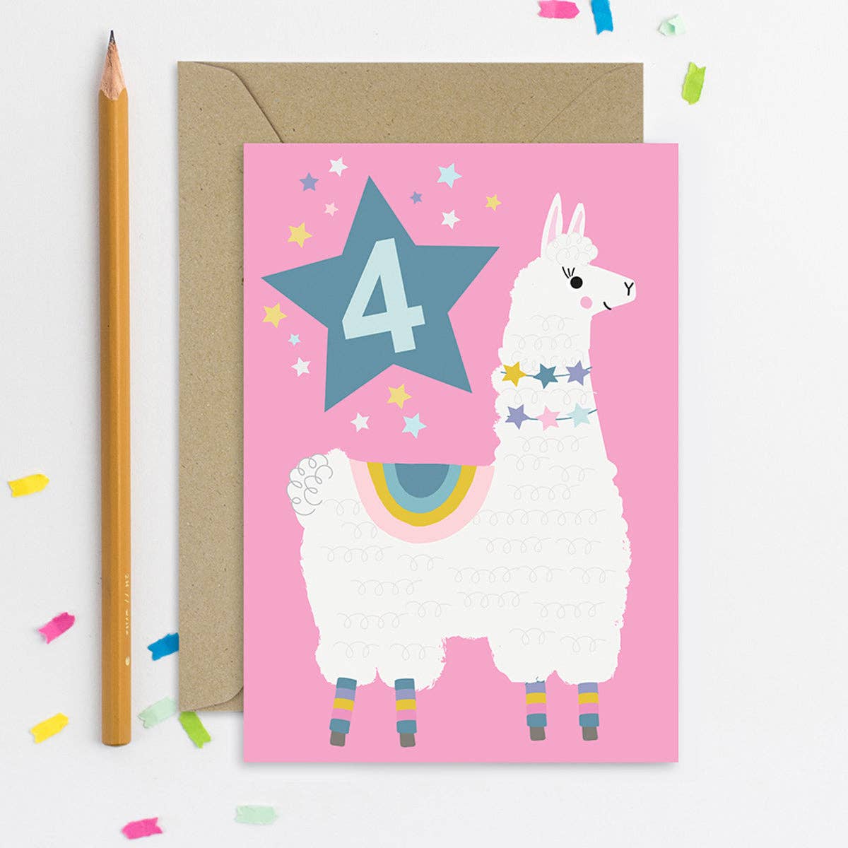Llama Pink Age Card 4