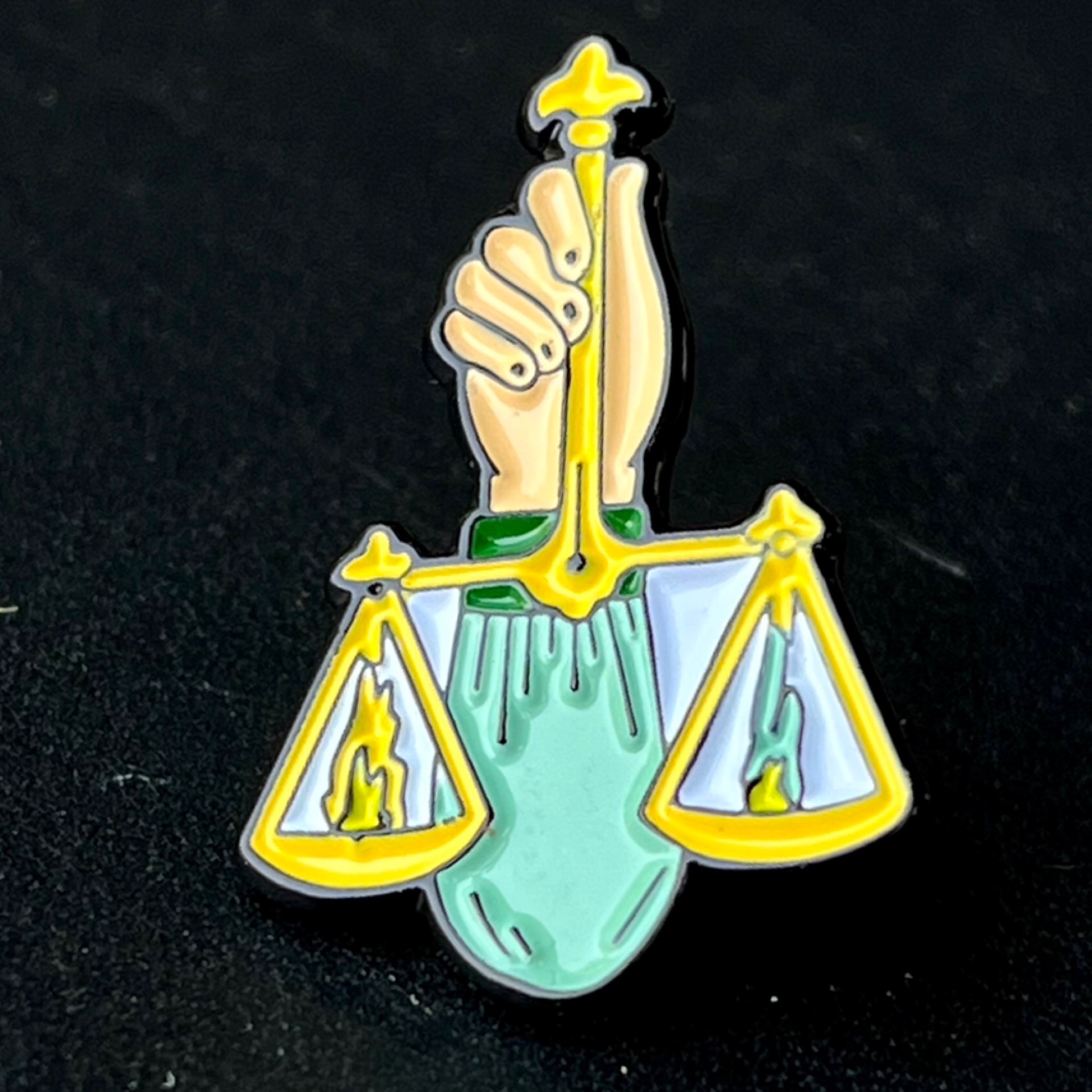 Justice Enamel Pin