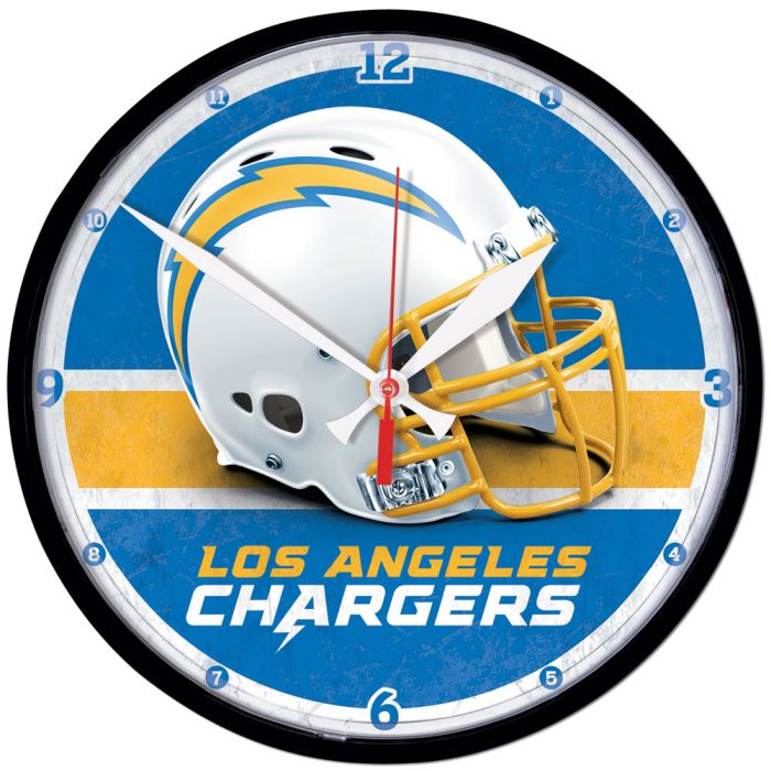 Los Angeles Chargers Round Chrome Helmet Wall Clock