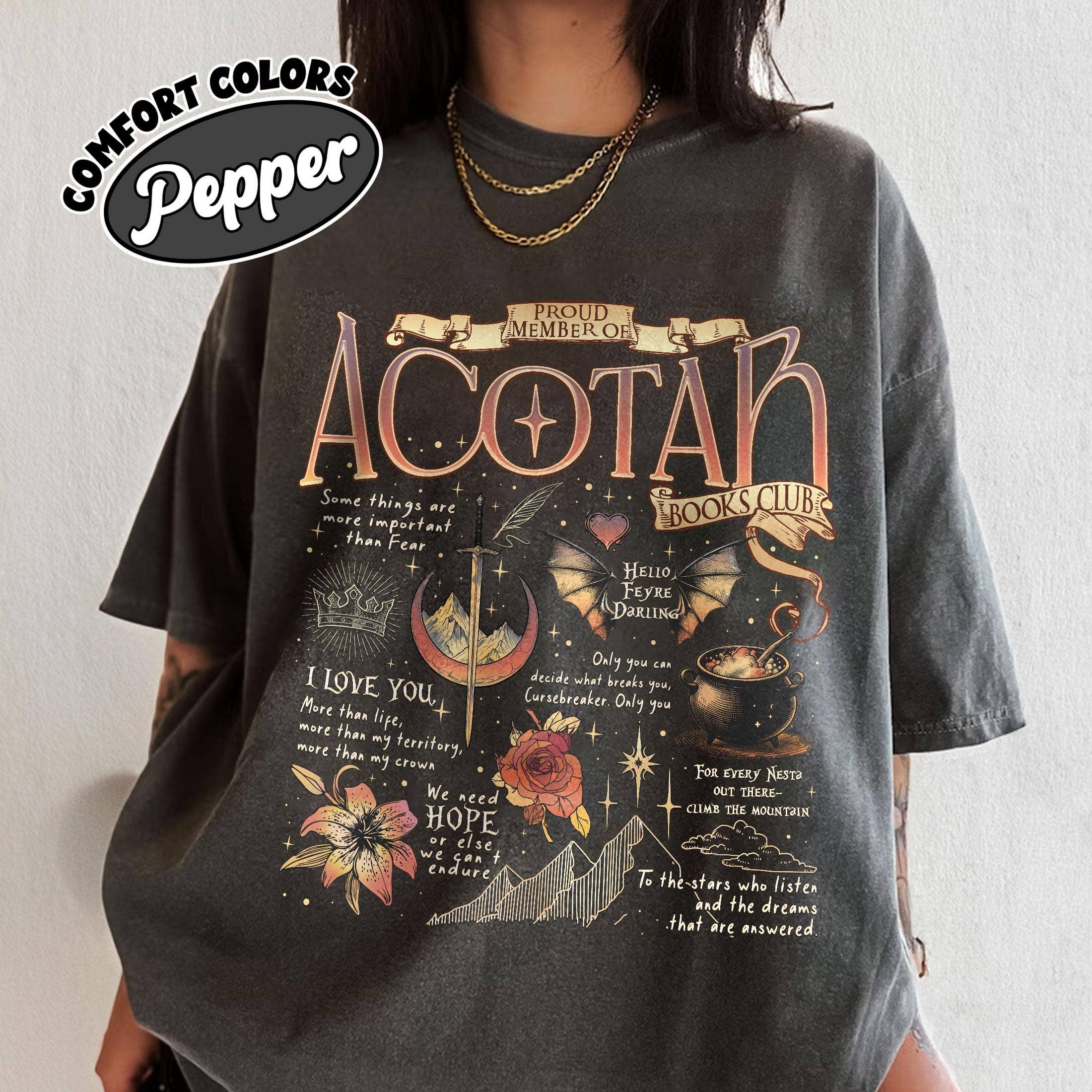 ACOTAR Book Club: T-shirt / White, L