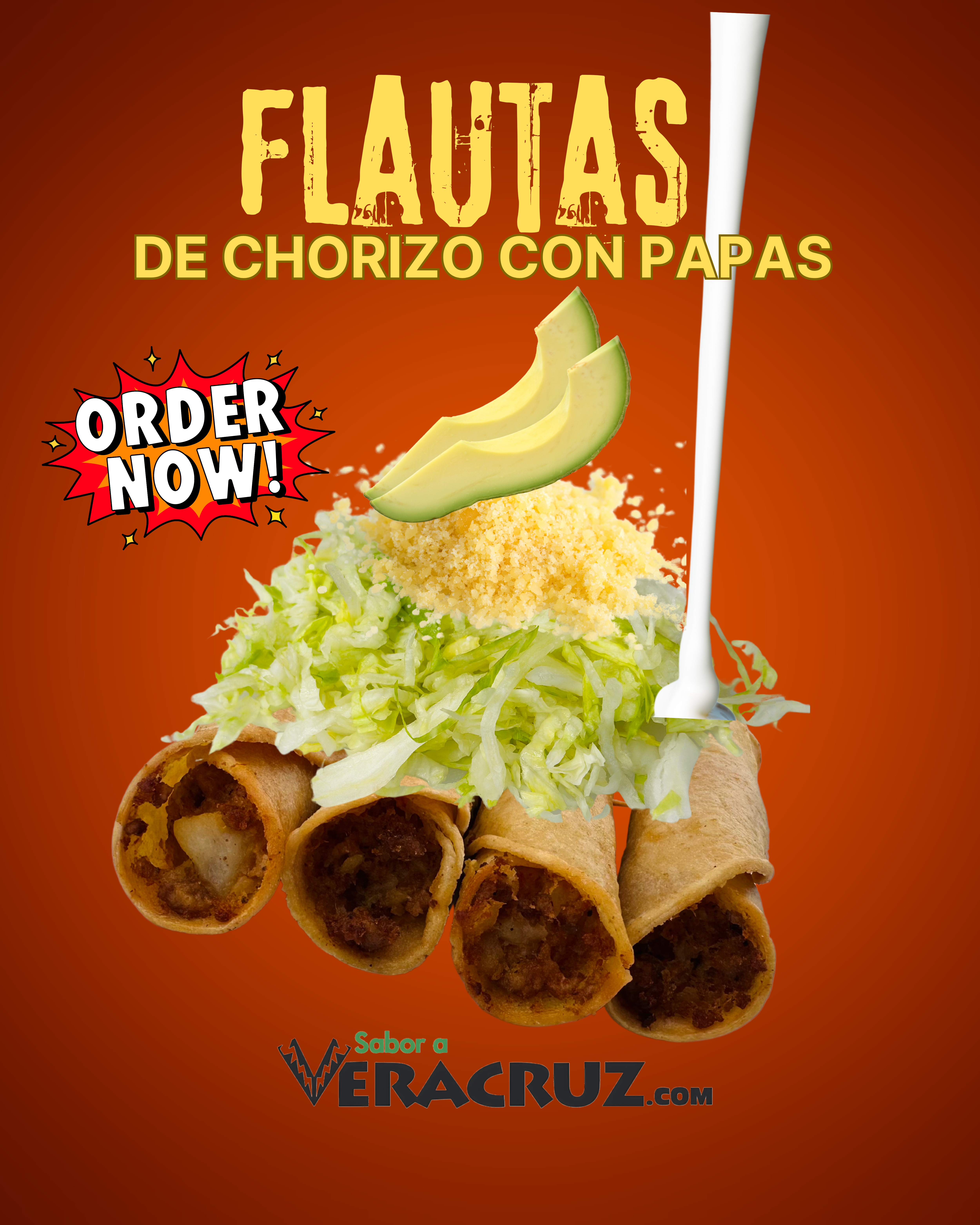 Flautas de Chorizo con Papas