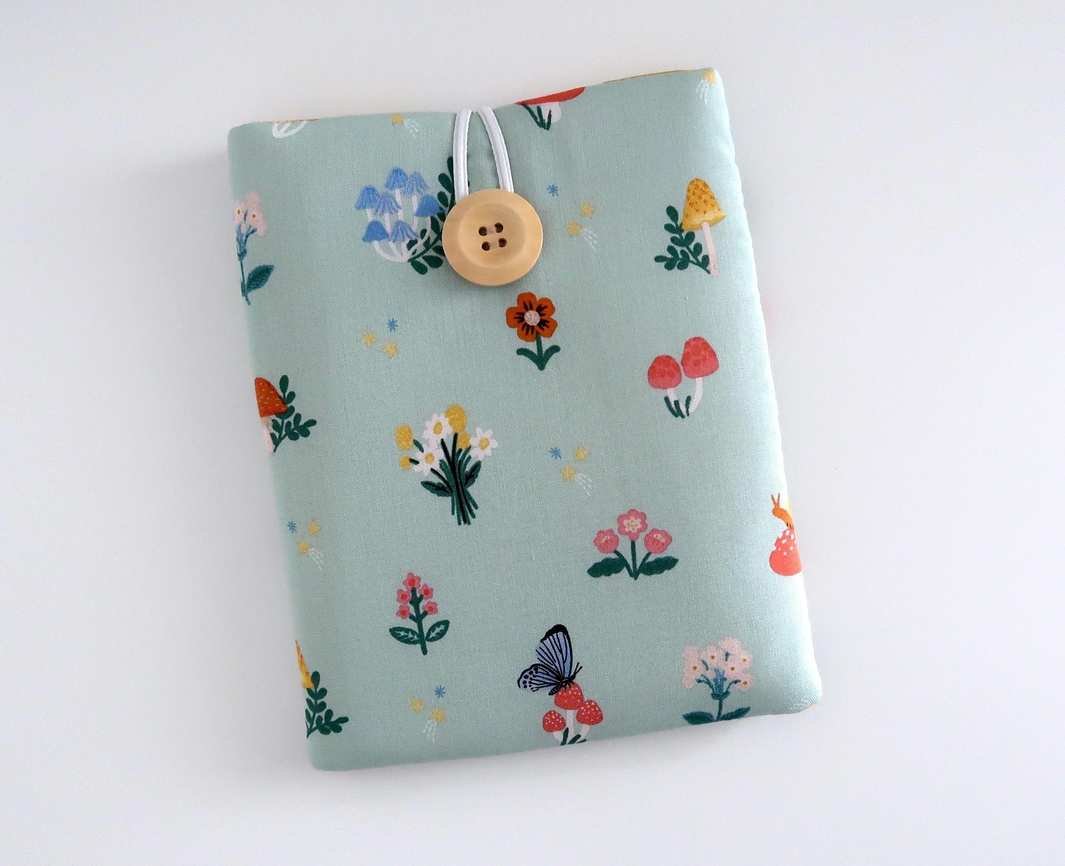 Kindle Paperwhite Cover – Mushrooms & Flowers on Mint, photo 4 of 5