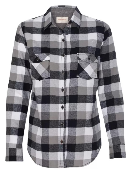 Ladies Flannel-BLK/WHT
