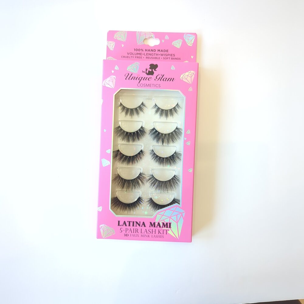 Unique Glam Cosmetics Latina Mami 5-Pair Lash Kit