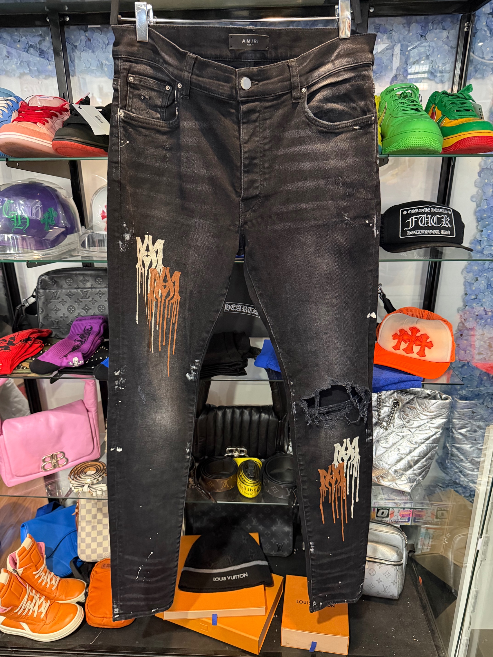 Amiri MA Drip Skinny Jeans 'Aged Black' ( USED)