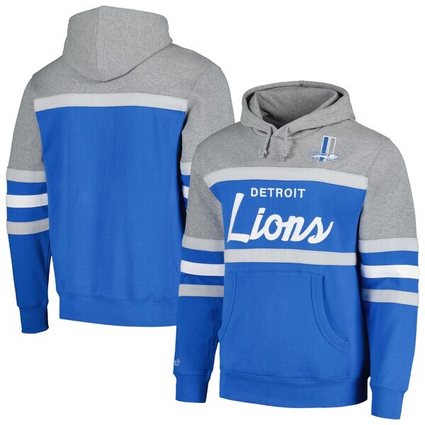 Detroit Lions Retro Script Mitchell and Ness Hooded Sweatshirt