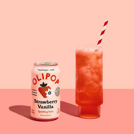 Olipop Sparkling Tonic, Strawberry Vanilla