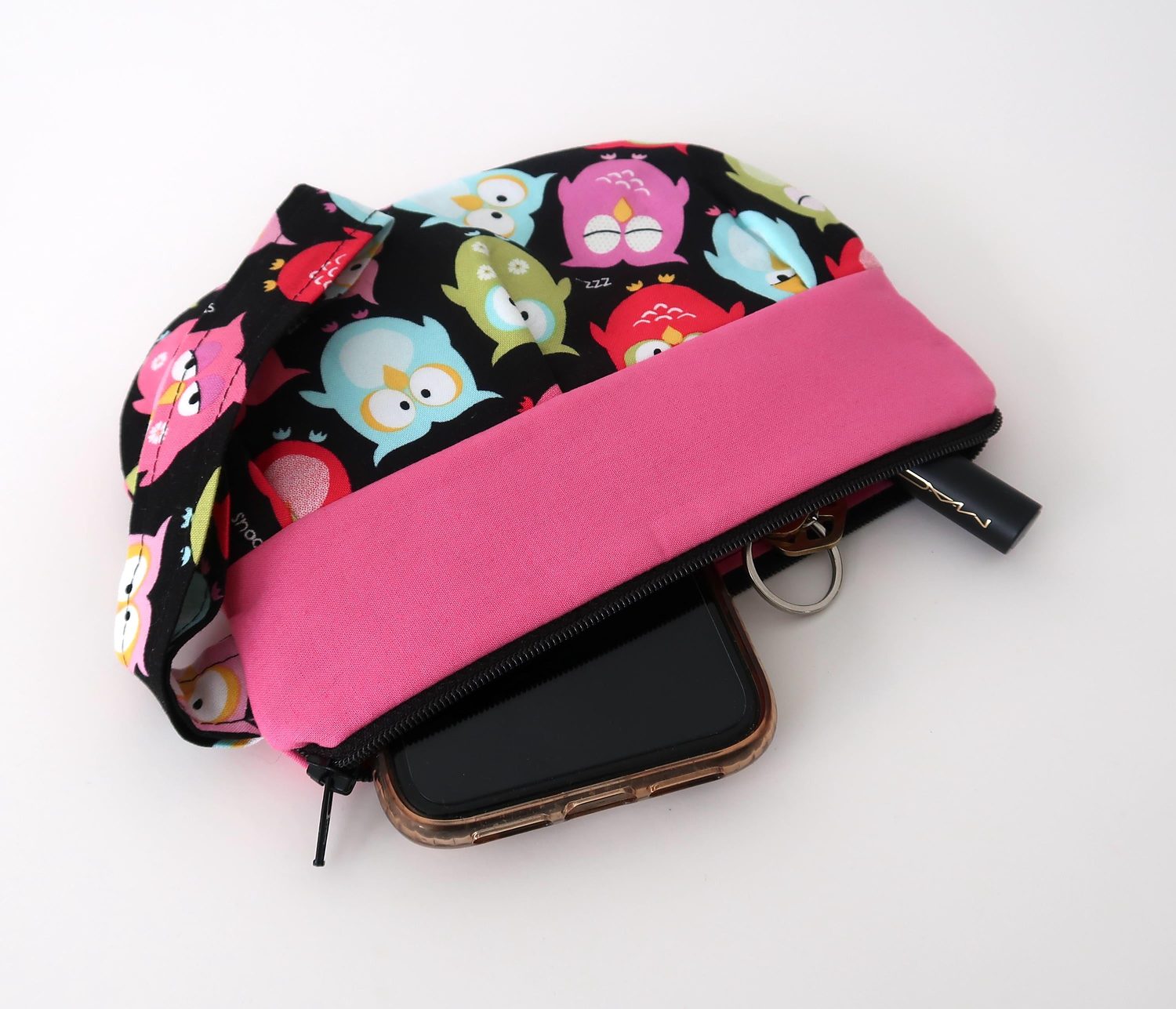Pleated Wristlet – Sleepy Owls, photo 3 of 7