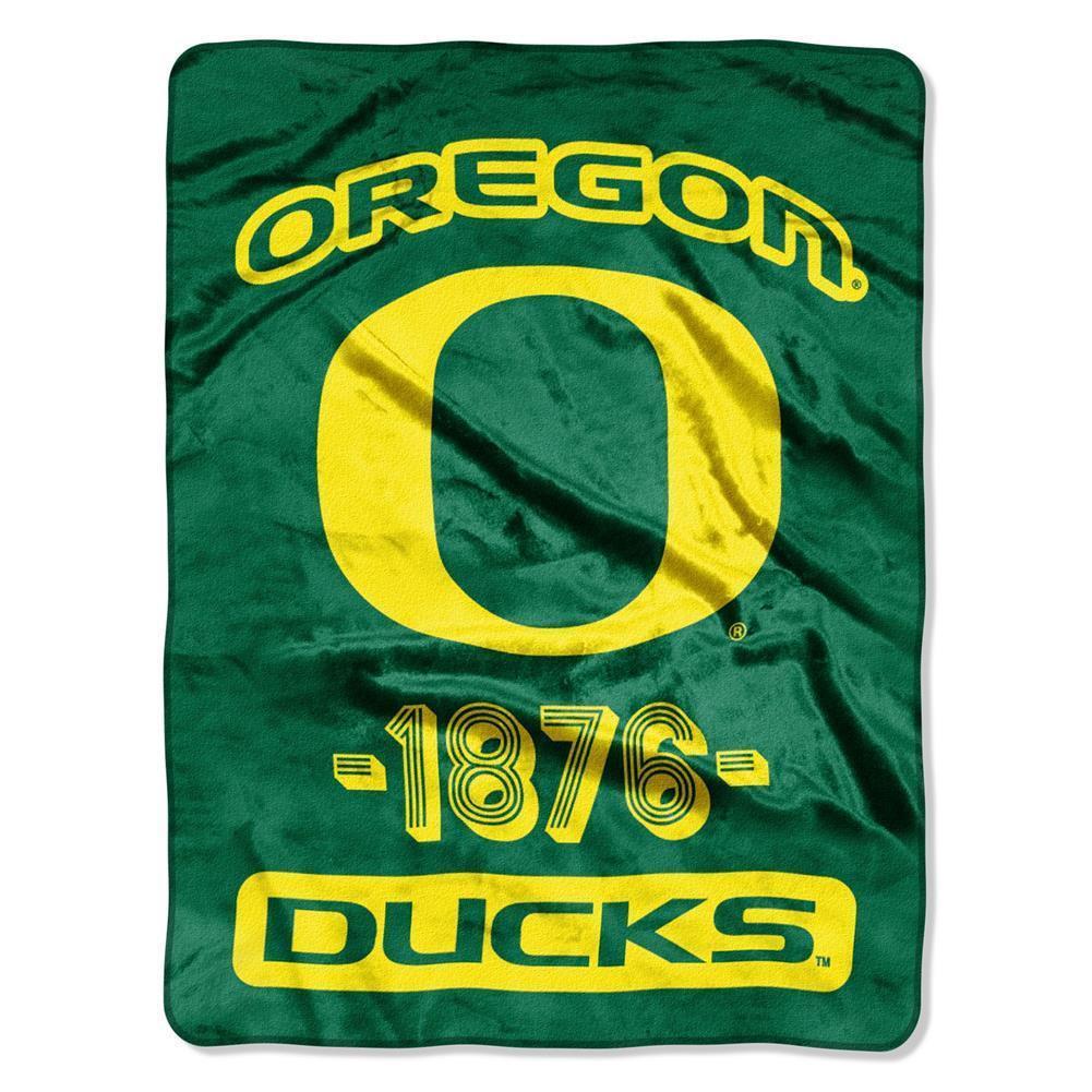 Oregon Ducks Blanket 46x60 Raschel Varsity Design Rolled