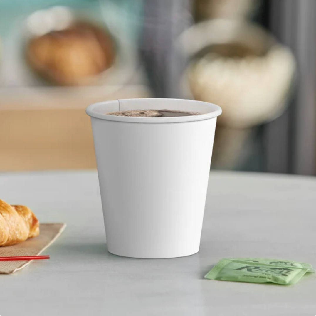 Choice 10 oz. White Poly Paper Hot Cup - 1,000/Case