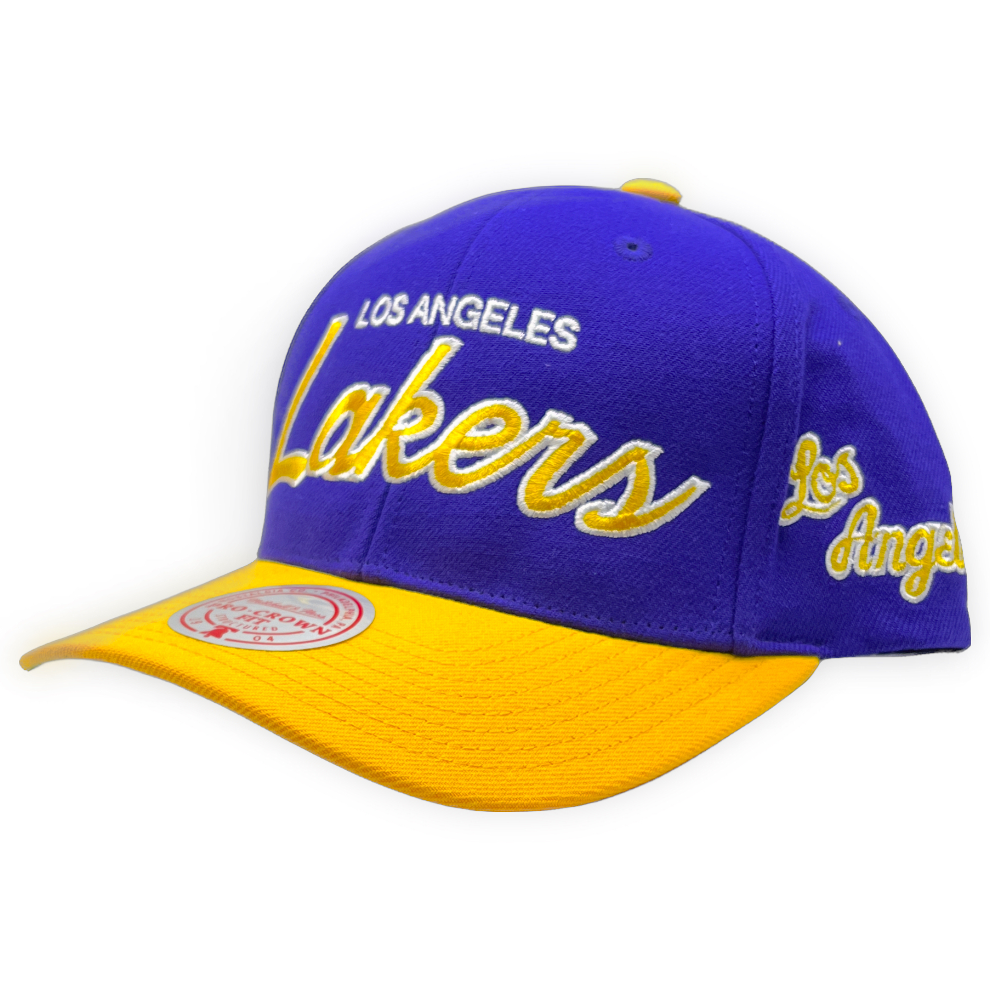 Los Angeles Lakers Pro Crown Script Mitchell and Ness Snapback Hat