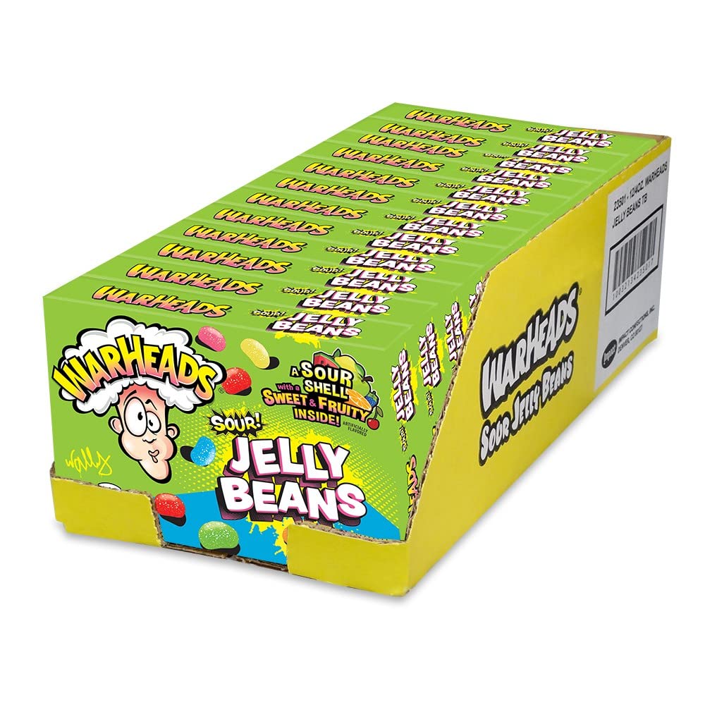 Warheads Sour Jelly Beans 4 ounce 12 count theater box