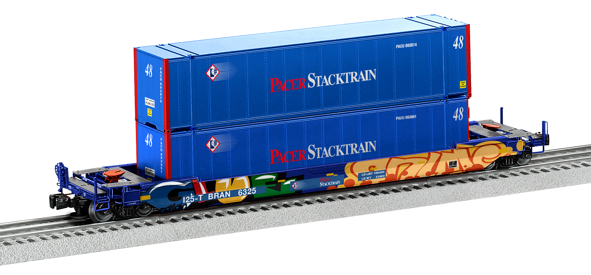Lionel Pacer Husky Stack #6325 W/ Graffiti 2226622 O Scale
