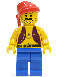 pi013 Pirate Anchor Dark Purple Vest, Blue Legs, Red Bandana