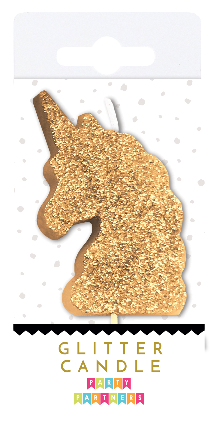 Unicorn Gold Glitter Candle