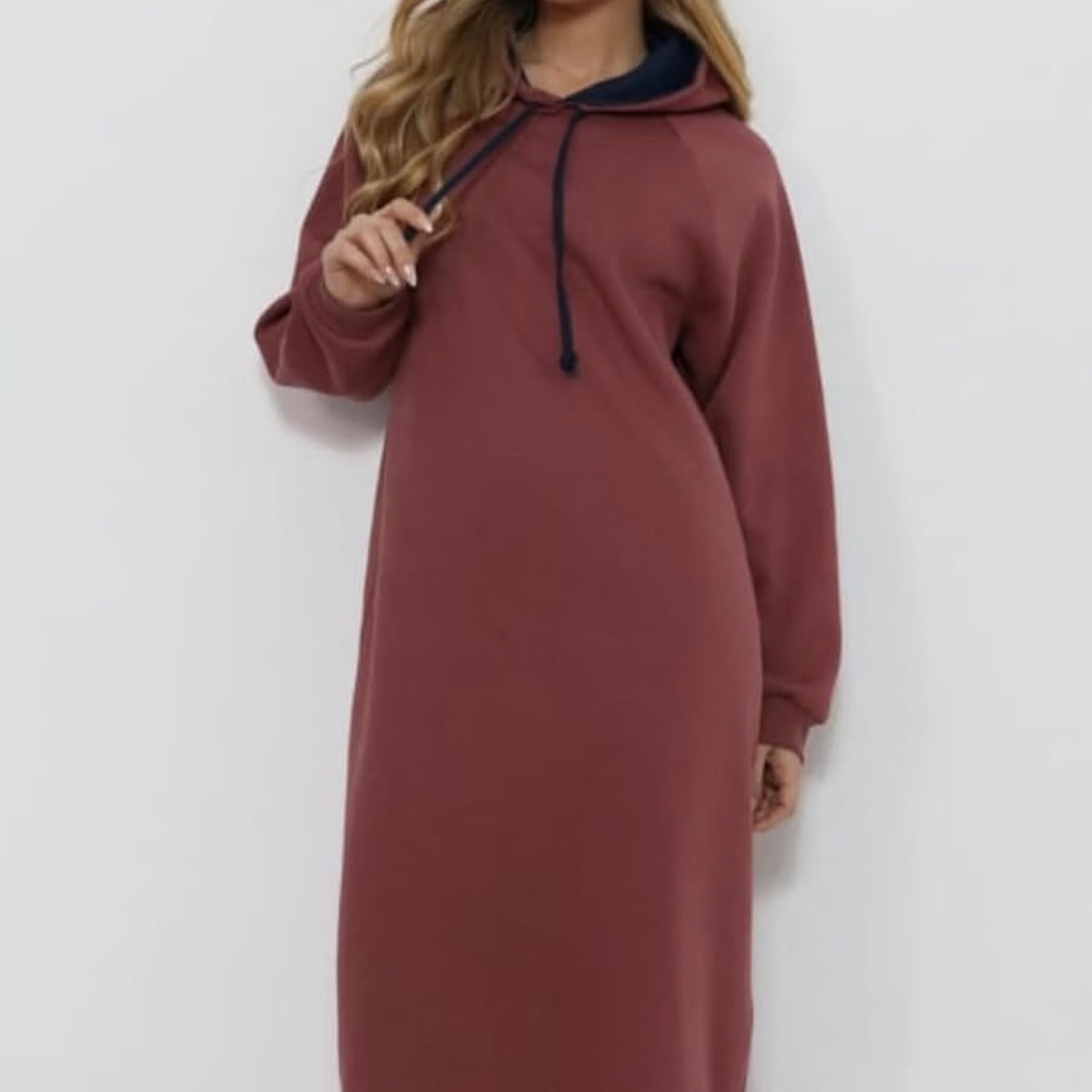 Hooded Burgundy Dress — product photo