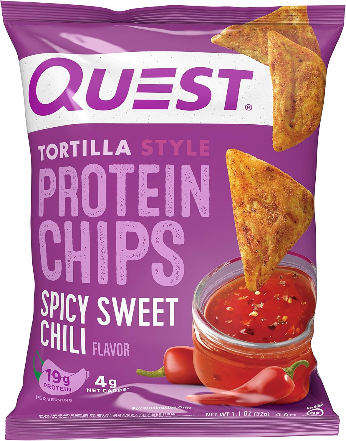 Quest Protein Chips Spicy Sweet Chili 1.1 oz 8ct Tray