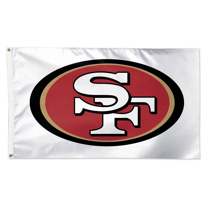 San Francisco 49ers Deluxe White Primary Logo Flag 3x5'