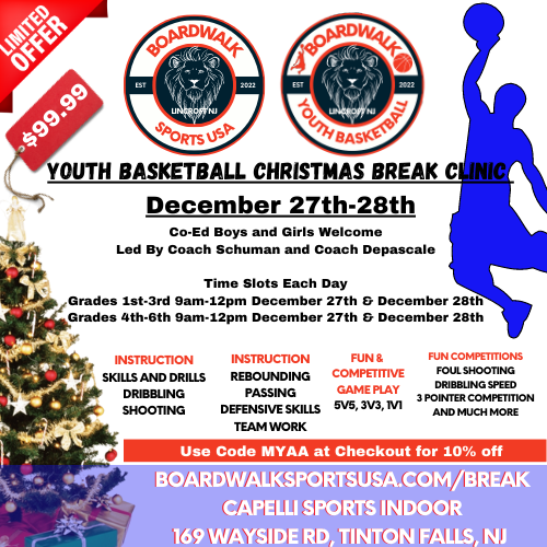 Boardwalk Sports Youth Basketball Christmas Break Kickoff Clinic December 27th-28th