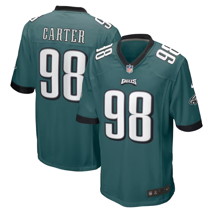Philadelphia Eagles Jalen Carter #98 Green Nike Game Jersey
