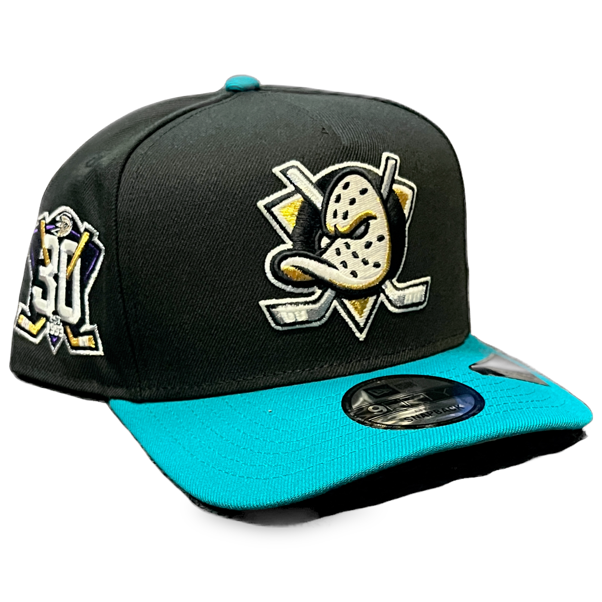 Anaheim Ducks Black/Teal New Era 9FORTY 30 Anniversary Snapback Hat