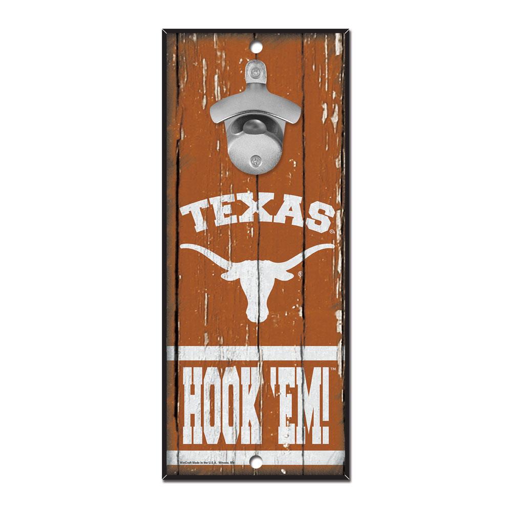 Texas Longhorns Wood Bottle Opener 5x11"