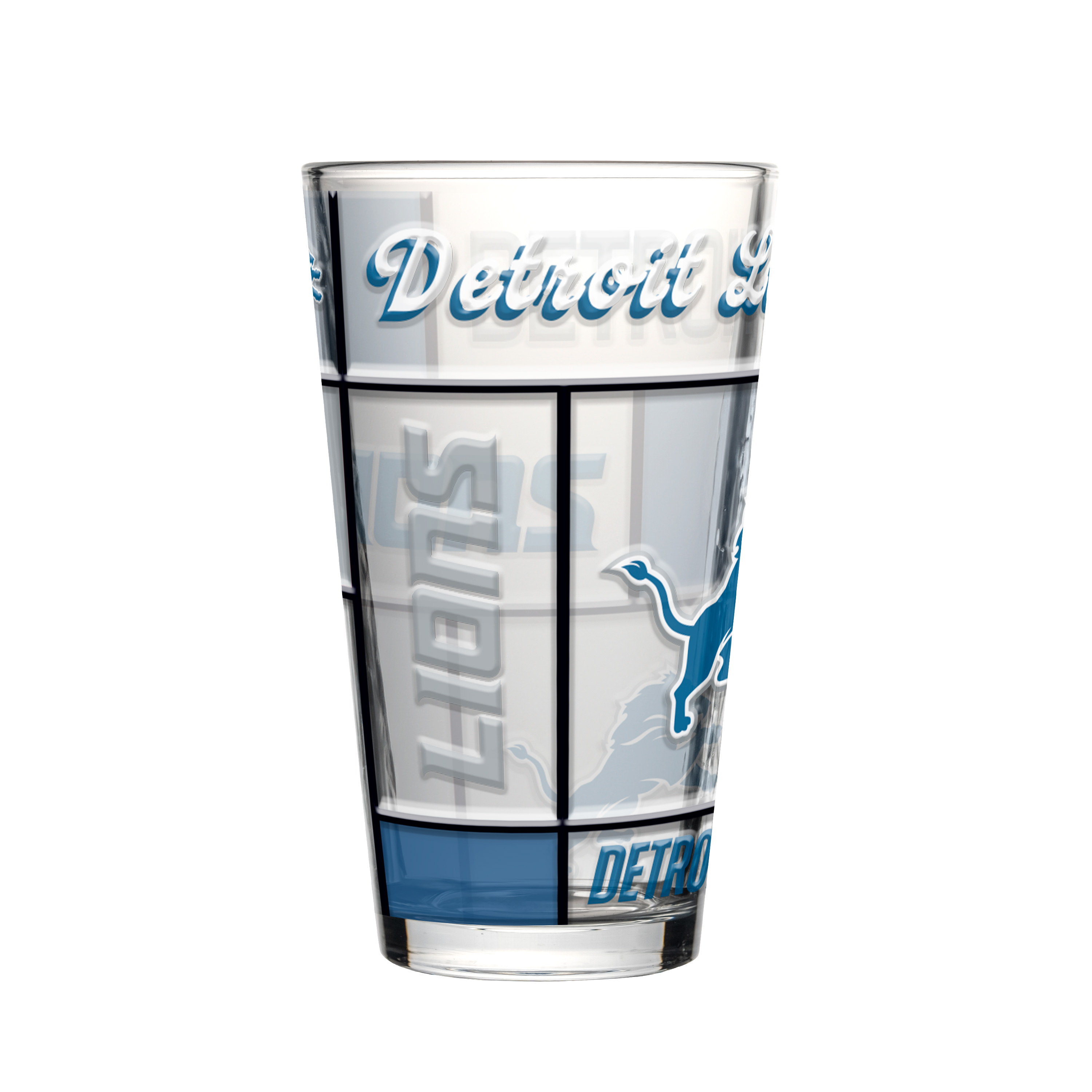 Detroit Lions Boxed Quilted Stained Pint Glass 16oz