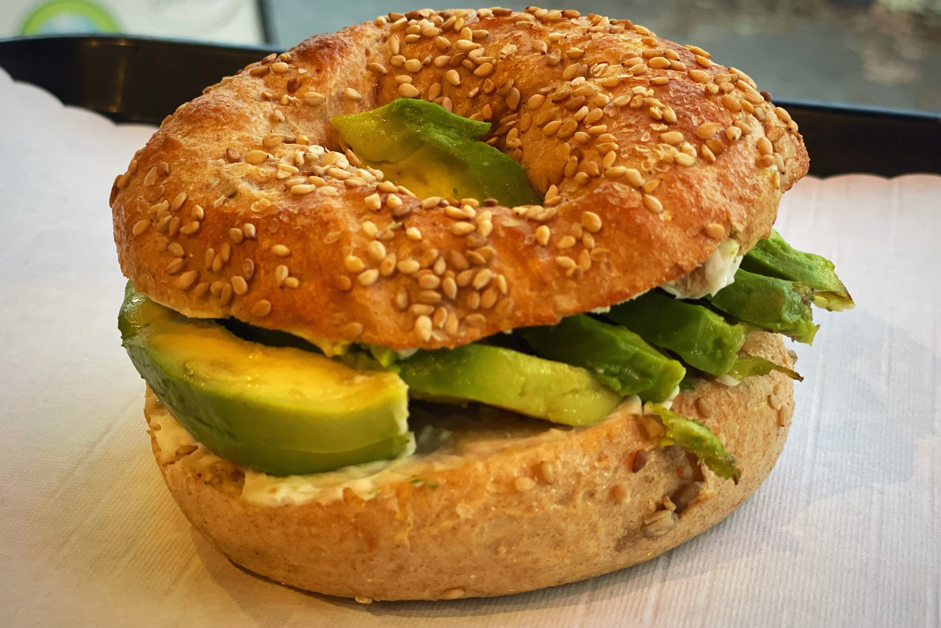 Vegan Cream Cheese & Avocado Bagel
