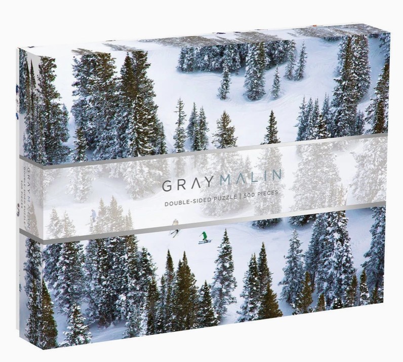 Gray Malin Double-Sided Skiers in Snow 500 Piece Puzzle