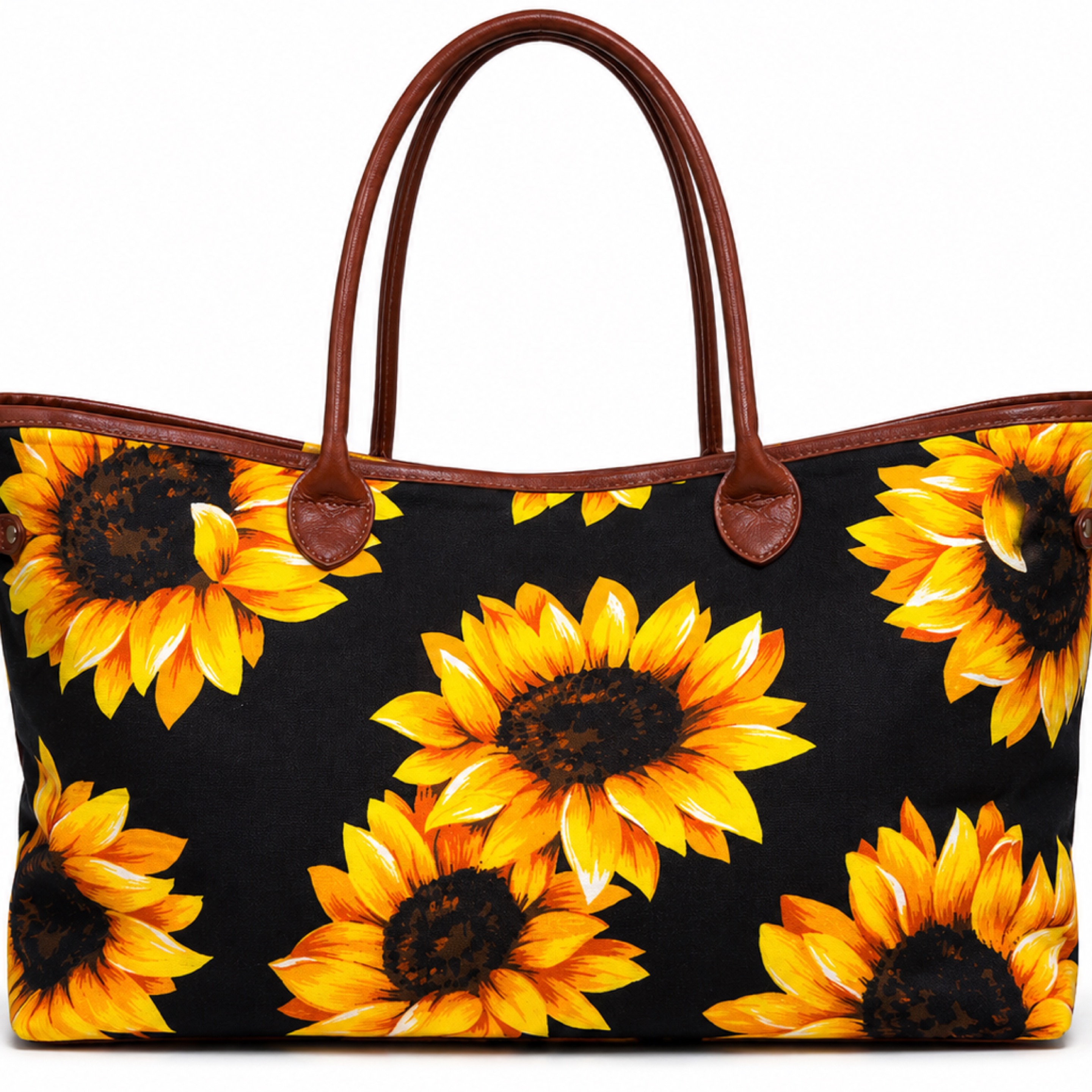 Sunflower Print Oversized Tote Bag