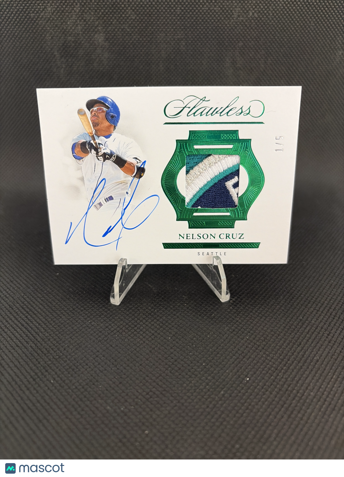 2025 Panini Flawless Nelson Cruz Green Emerald /5 Prime Patch Autograph