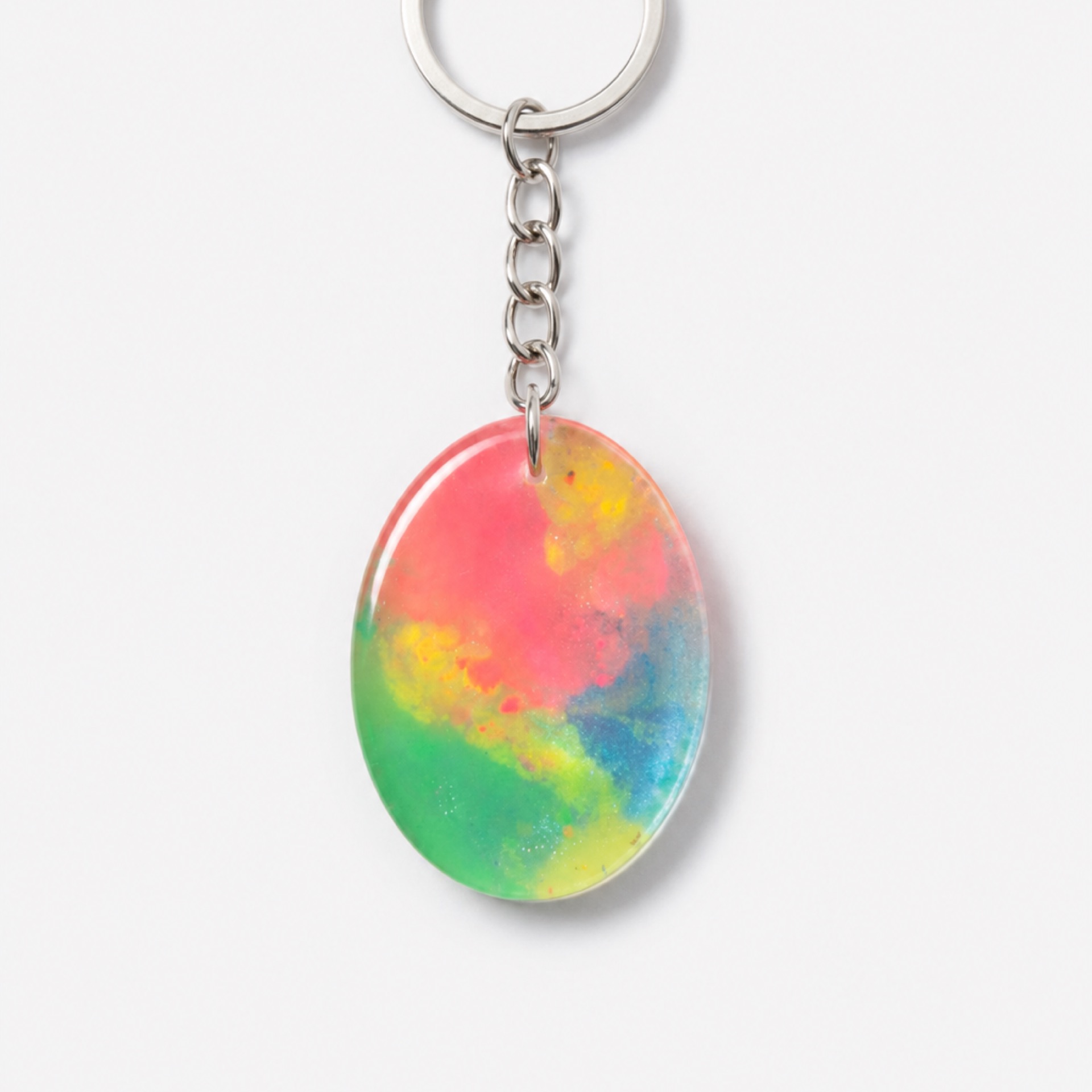 Rainbow oval keychain product image