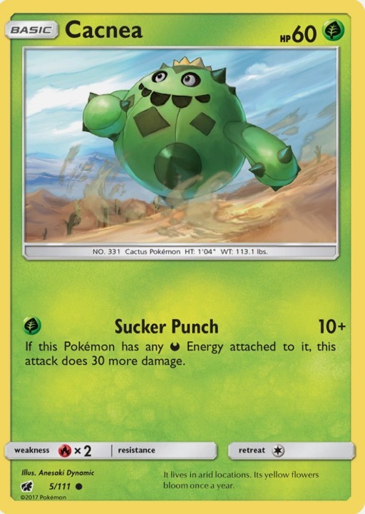 Sun & Moon Crimson Invasion: Cacnea-5/111 of the Set