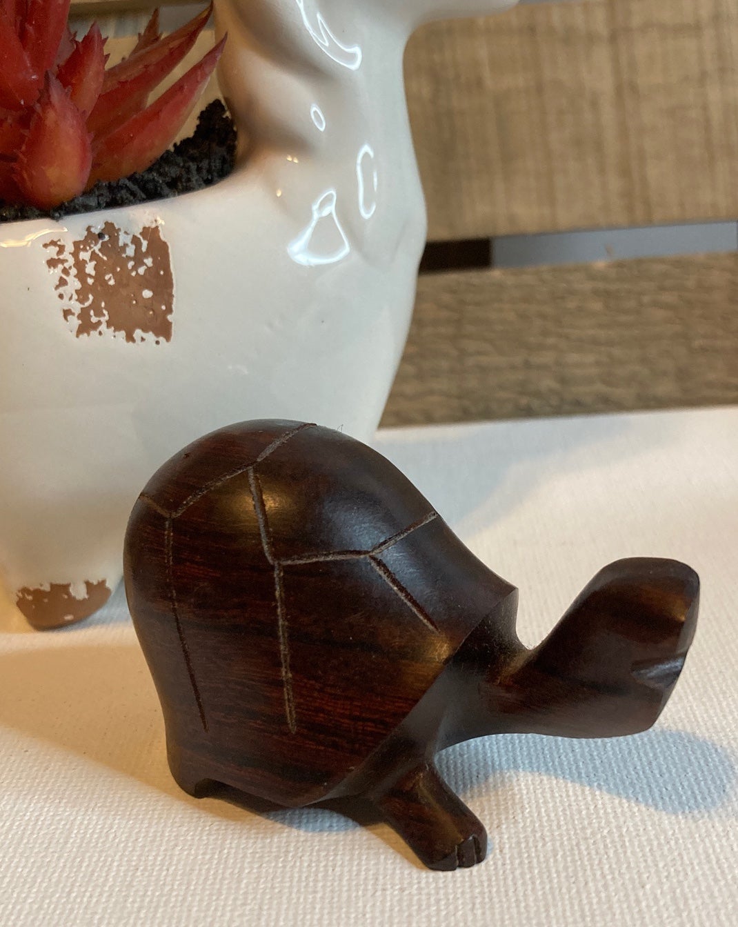 Vintage Hand Carved Ironwood Turtle Figure / Statue
