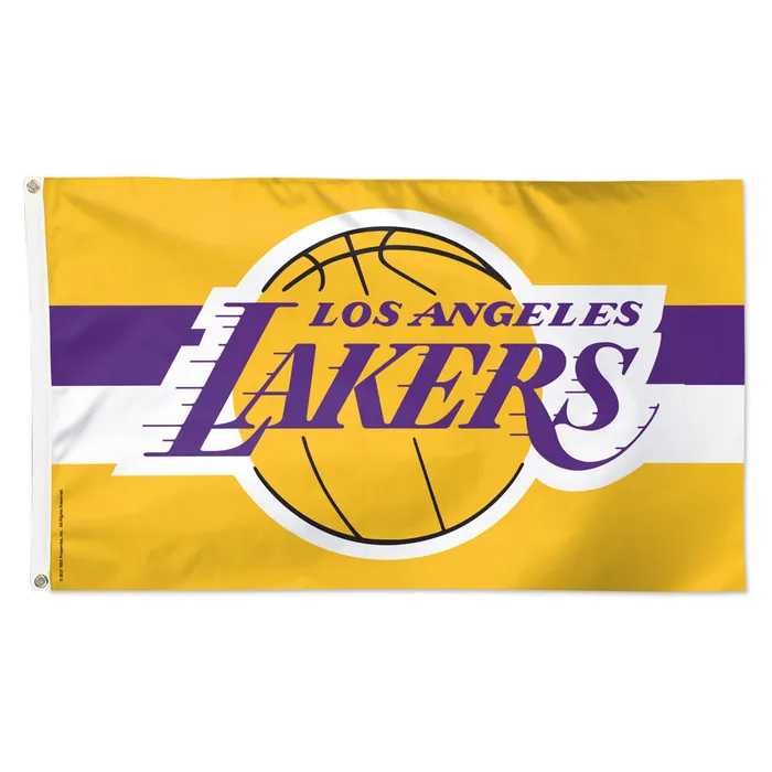 Los Angeles Lakers Deluxe Yellow Home Stripes Flag 3x5'