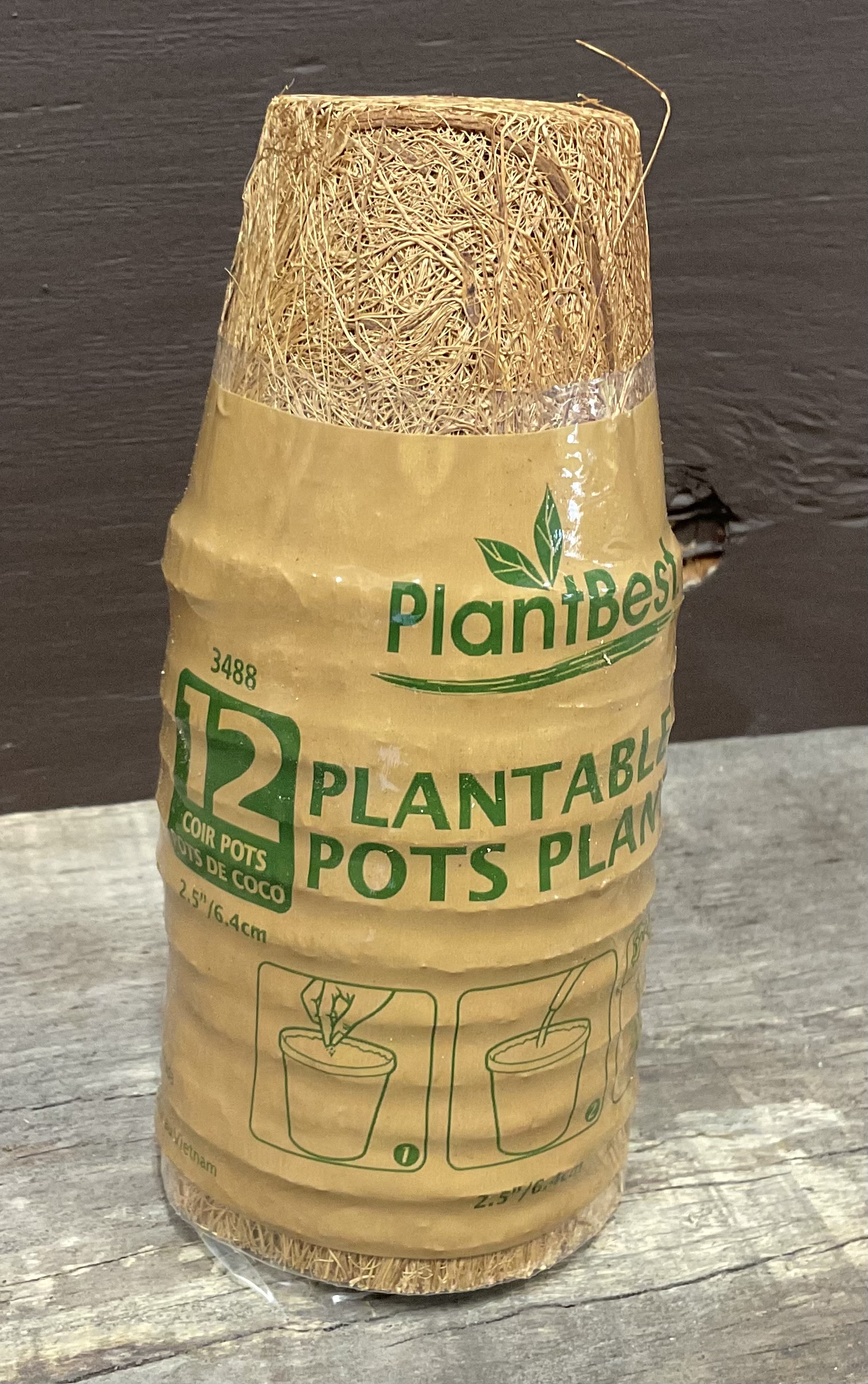 PlantBest 12 Coir Plantable Pots, 2.25” Small