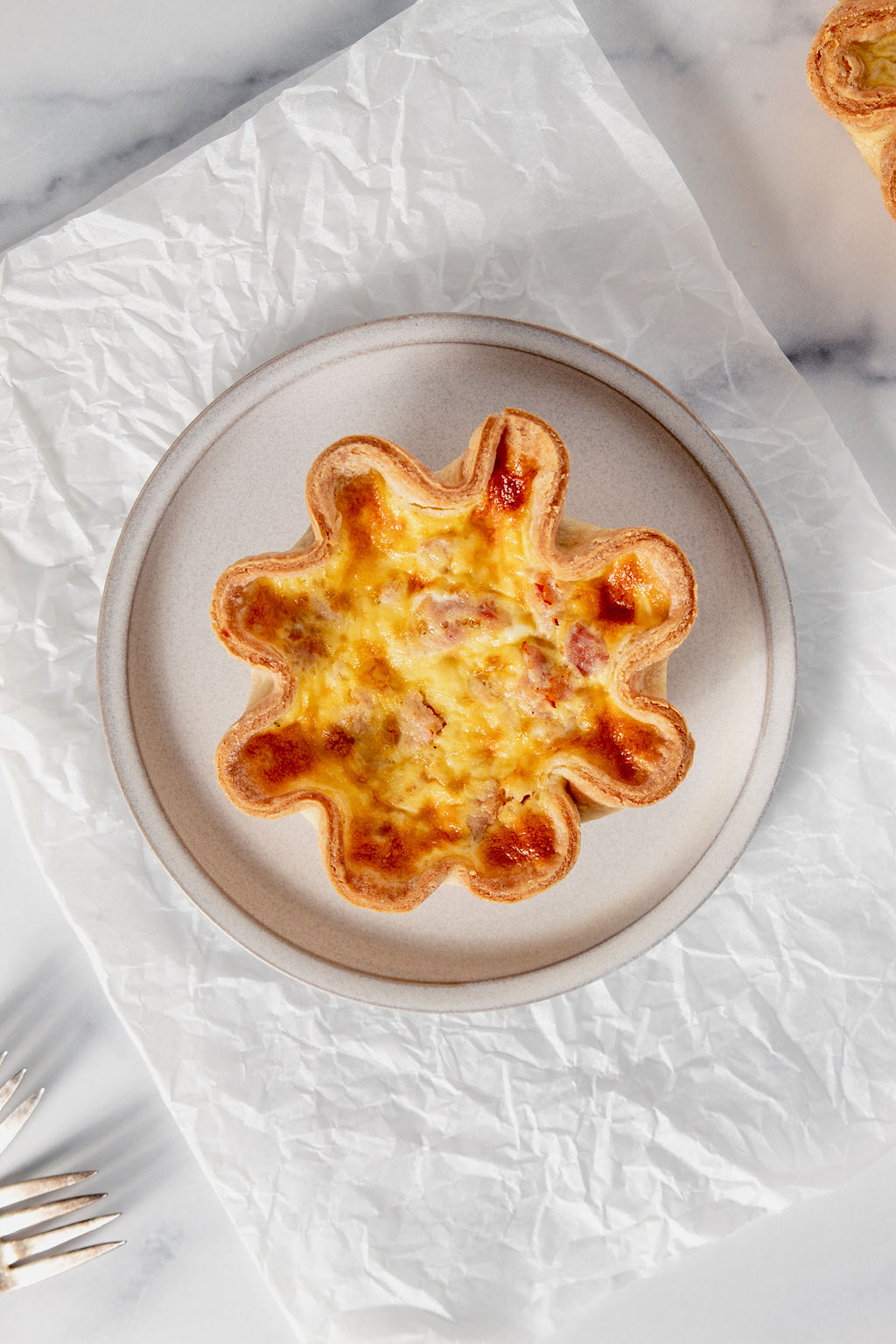 Ham & Rosemary Asiago Quiche