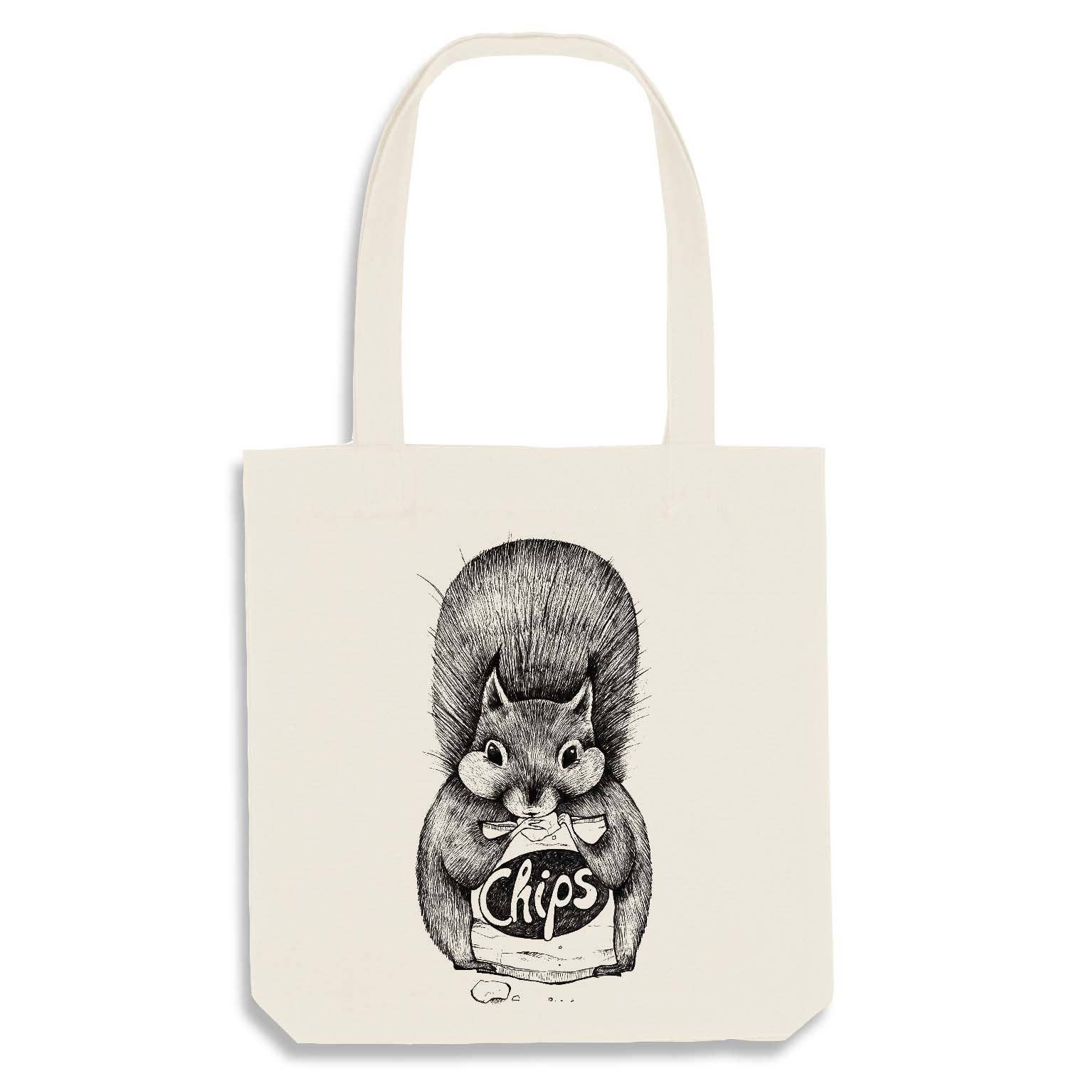 LIGARTI - Jute bag [recycling] - chip squirrel - nature