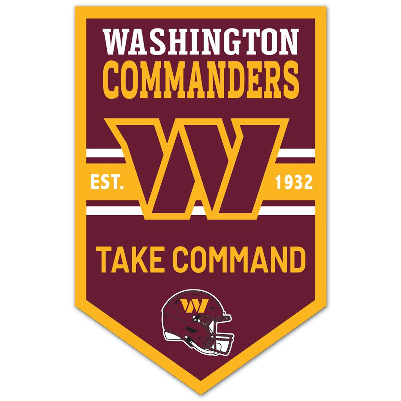 Washington Commanders Chevron Wood Banner Sign 11x17"