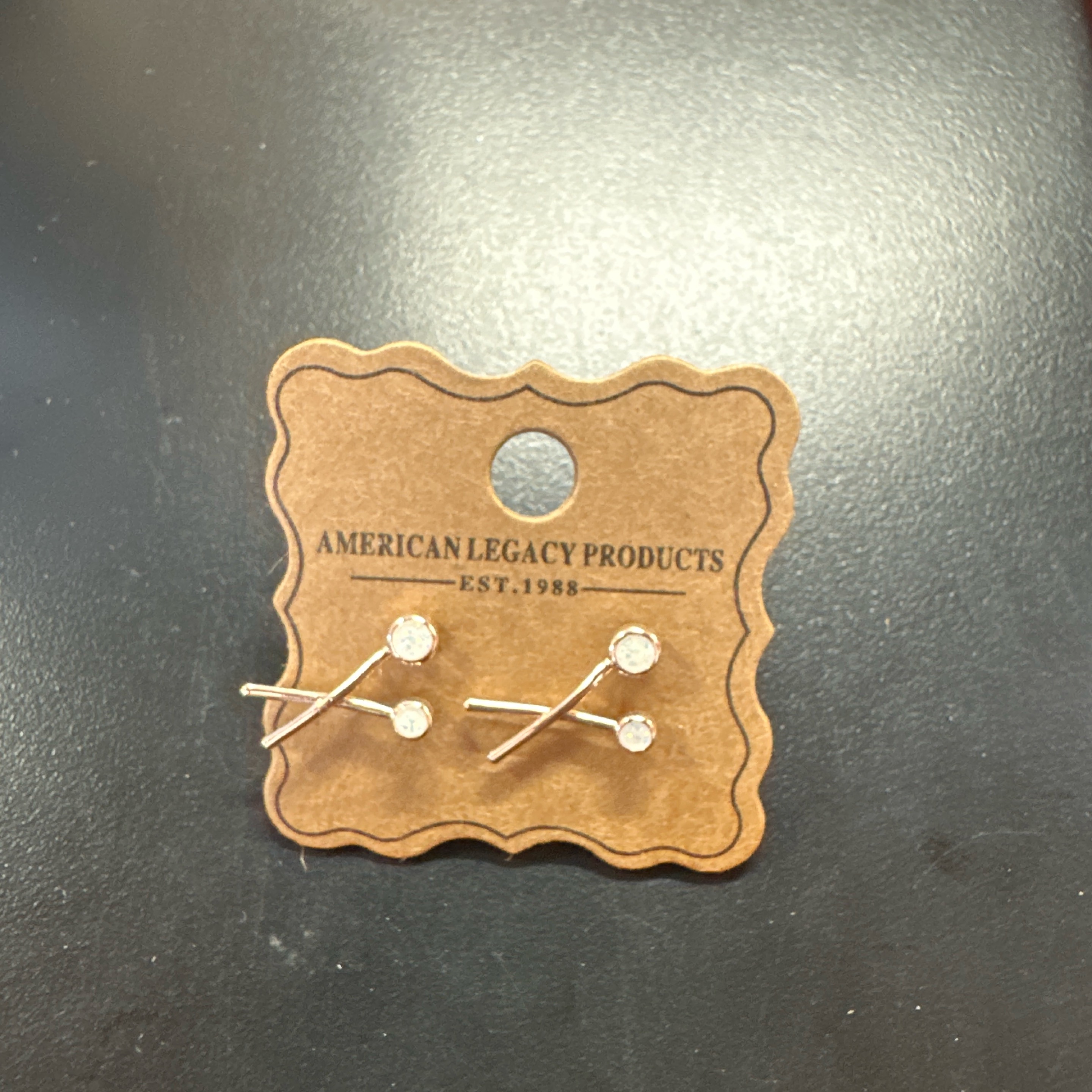 Crossed X  Opalite Rose Gold Earrings