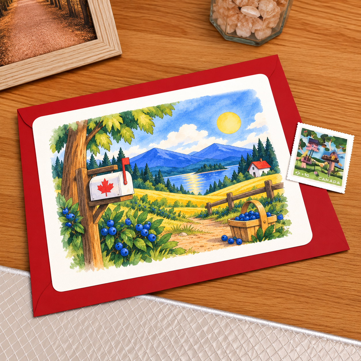 Postcard 4x6 - Somewhere in August (+Stamp)