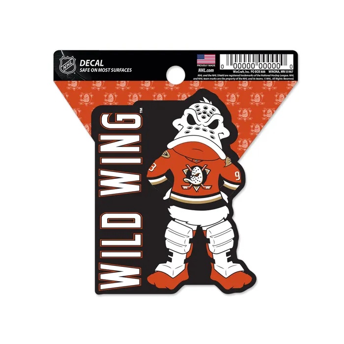 Anaheim Ducks Wild Wing Clean Cut Decal 3x4"