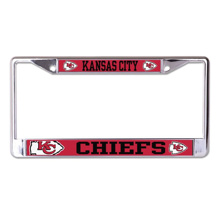 Kansas City Chiefs Mega Chrome License Plate Frame with Acrylic Inserts