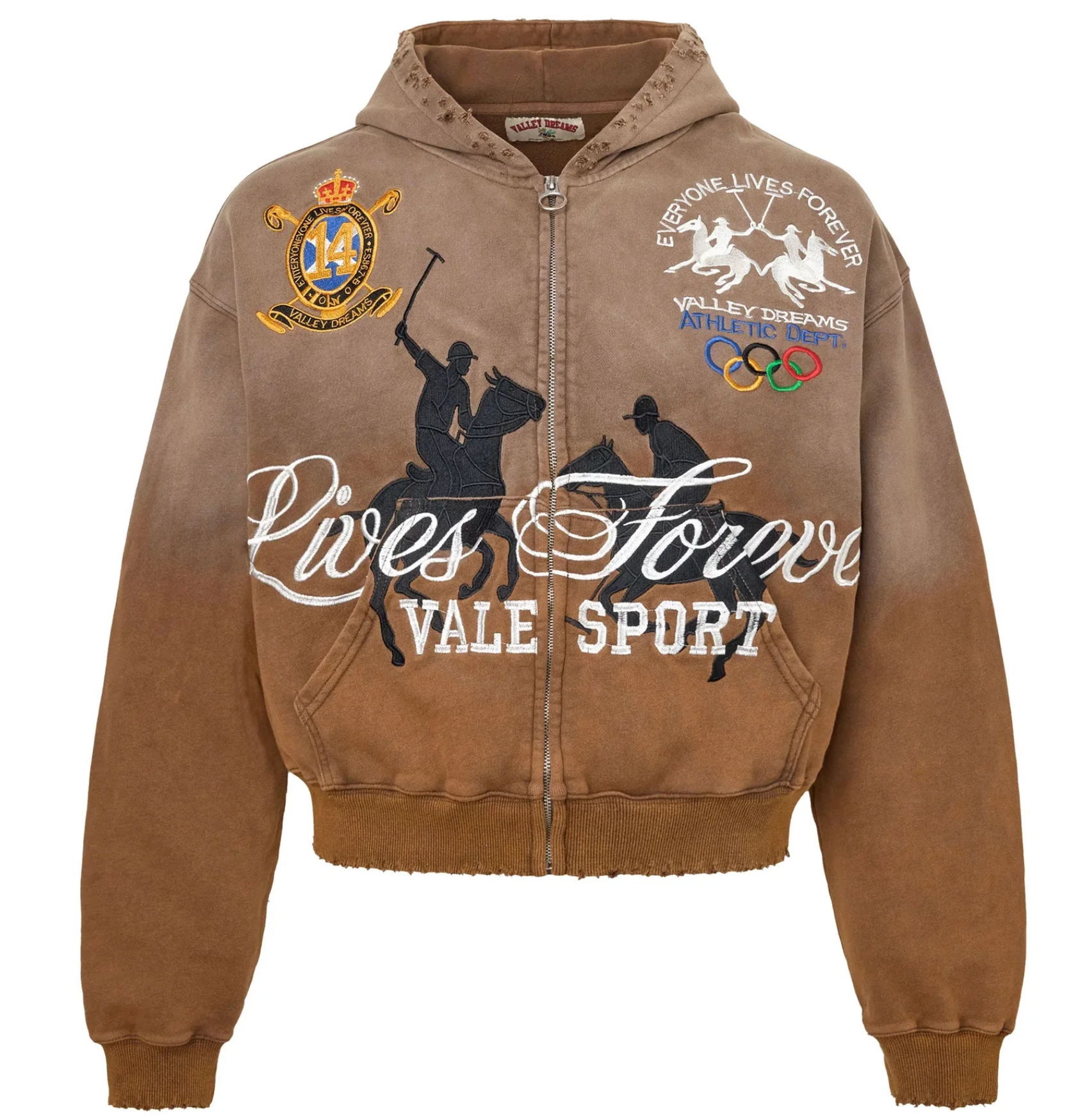 Vale Forever Vanderbilt Zip-Up Hoodie Brown