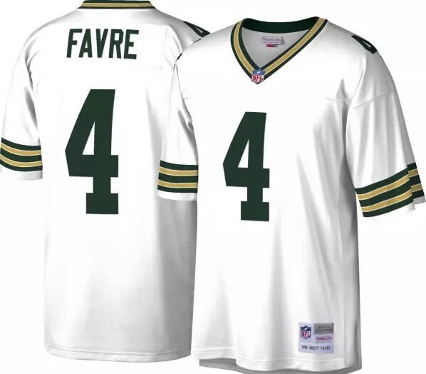 Green Bay Packers 1996 Brett Favre #4 White Mitchell and Ness Jersey