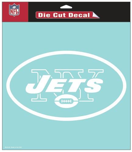 New York Jets White Perfect Cut Decal 8x8"