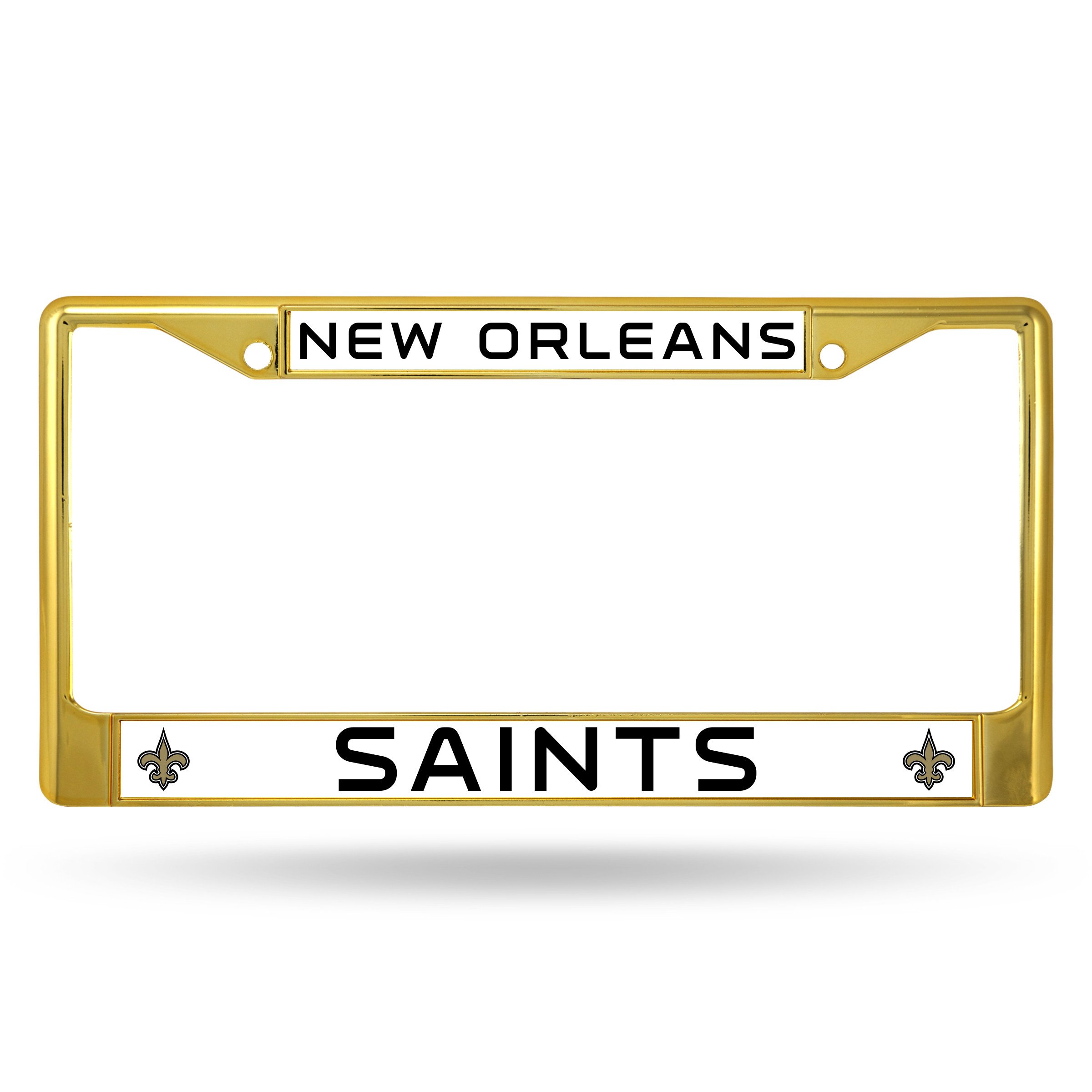 New Orleans Saints Gold Metal License Plate Frame